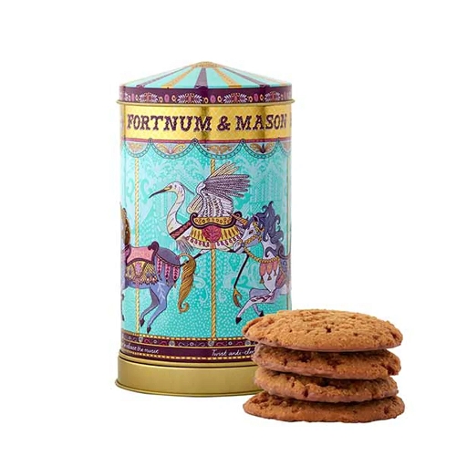 MINI MERRY GO ROUND MUSICAL BISCUIT TIN